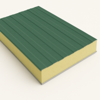 Стеновая сэндвич-панель с минеральной ватой 60 мм RAL 6005